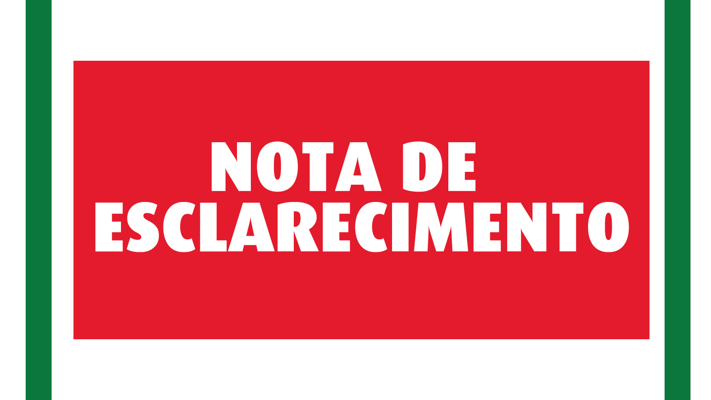 NOTA DE ESCLARECIMENTO!!